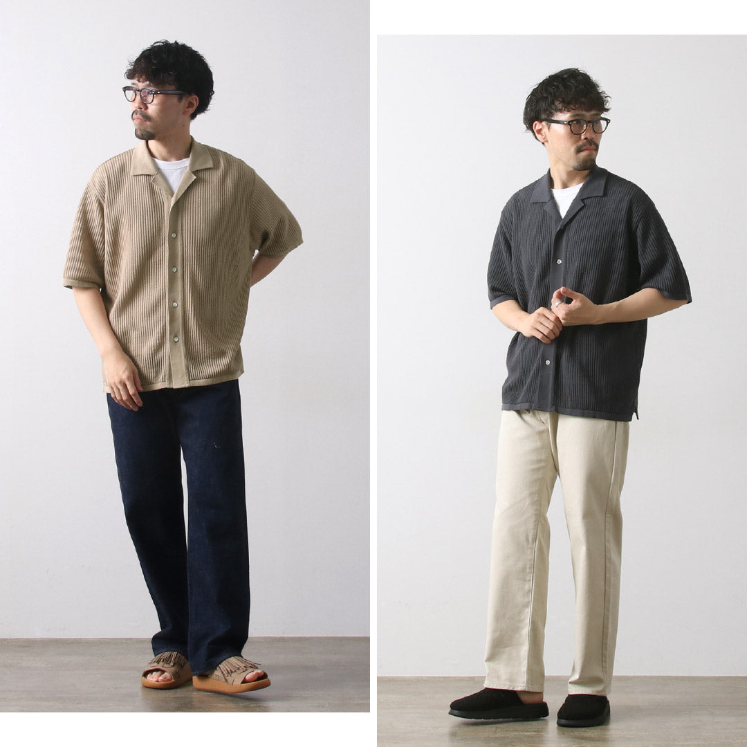 YONETOMI NEW BASIC / 棉質 SUKASHI 針織襯衫
