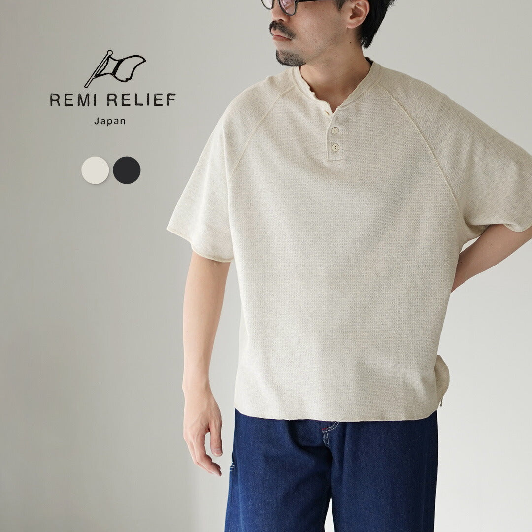 REMI RELIEF / 雙褶亨利領短袖 T 卹