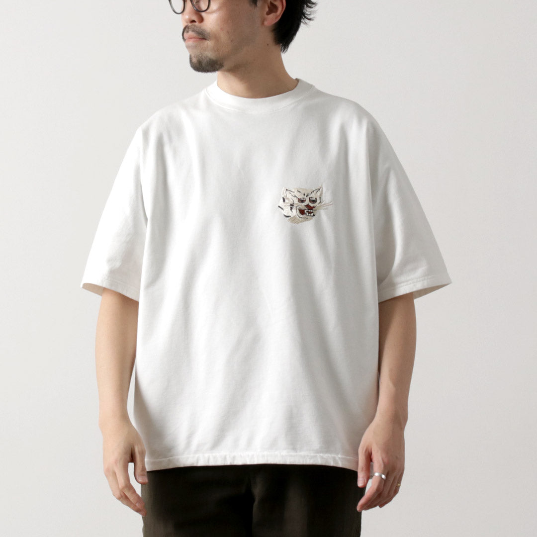 REMI RELIEF / SP processed Shelly Piled Short Sleeve Crew T-Shirt (Tiger)