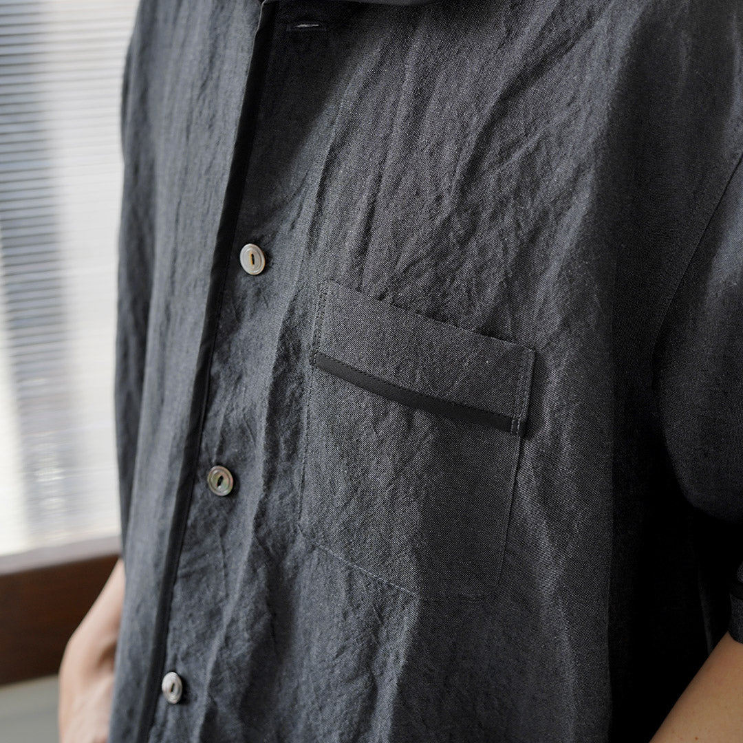 FUJITO / Chemise de pyjama tropicale en laine et lin