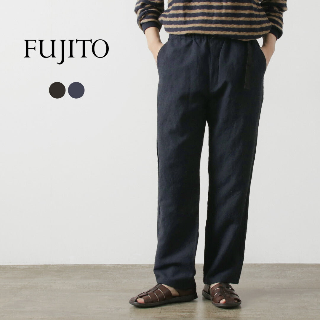 FUJITO / Linen Wool Tropical N.O.U.N Beltless Pants