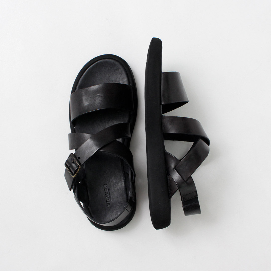 BRADOR / Sandales en cuir à brides croisées pour hommes