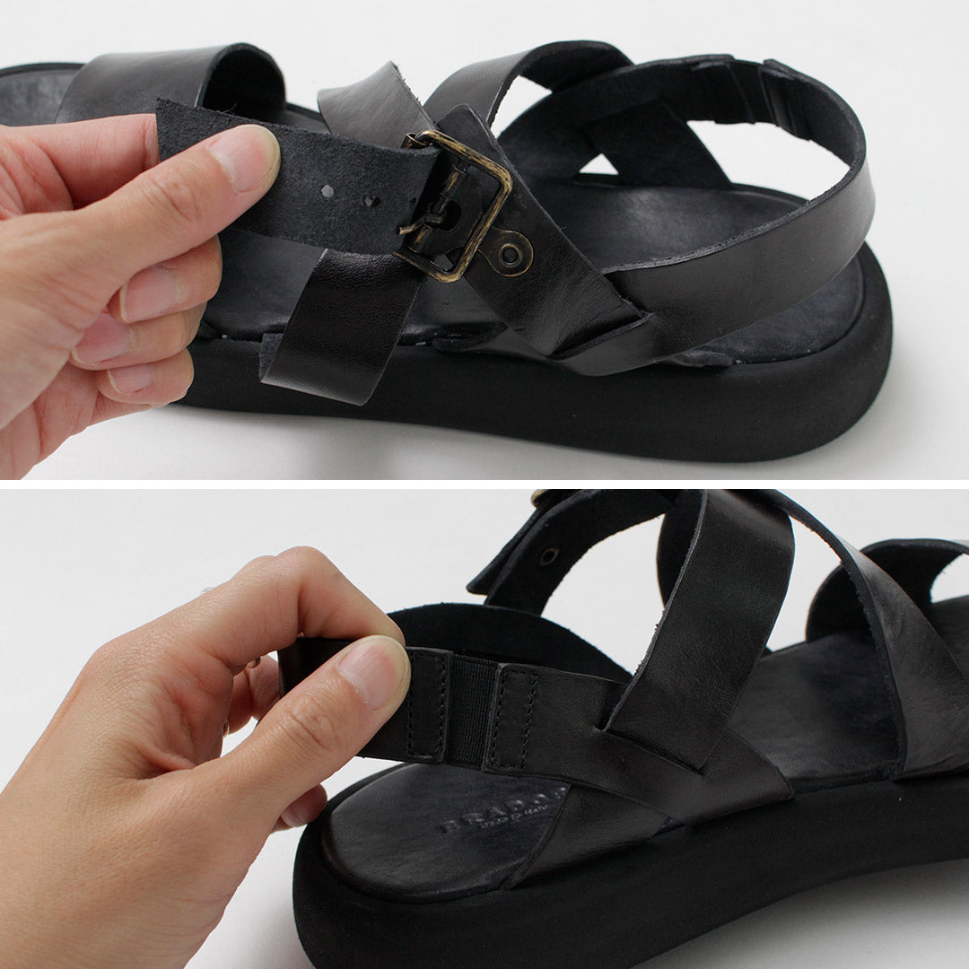 BRADOR / Sandales en cuir à brides croisées pour hommes