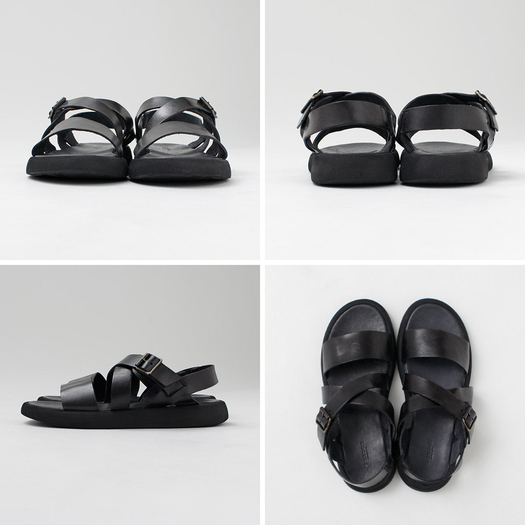 BRADOR / Sandales en cuir à brides croisées pour hommes