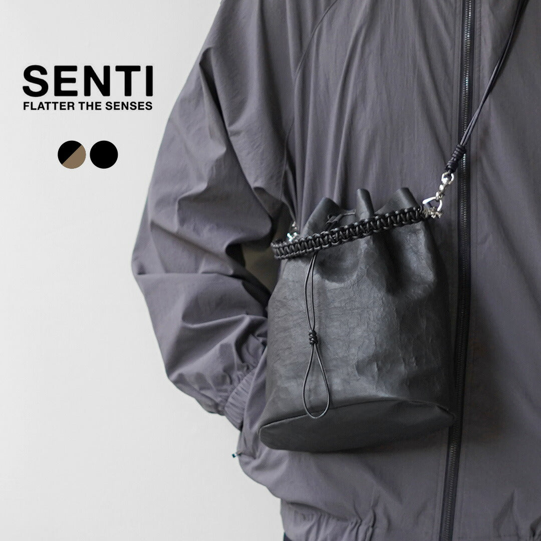 SENTI / 다이니마 가죽 드로스트링 2웨이백