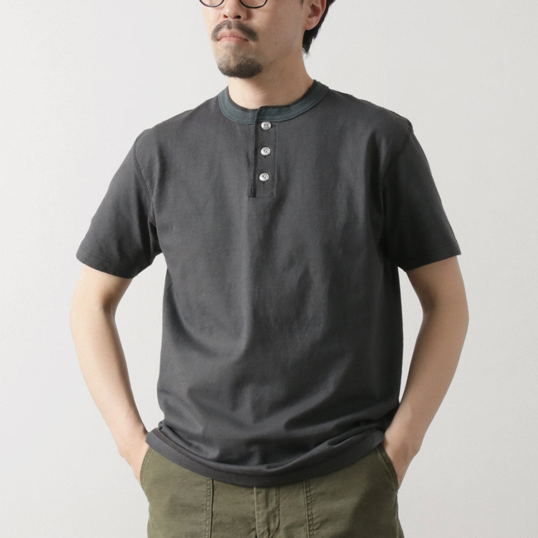 BARNS / Cozun Camiseta de manga corta con cuello Henry SP Buttonworks