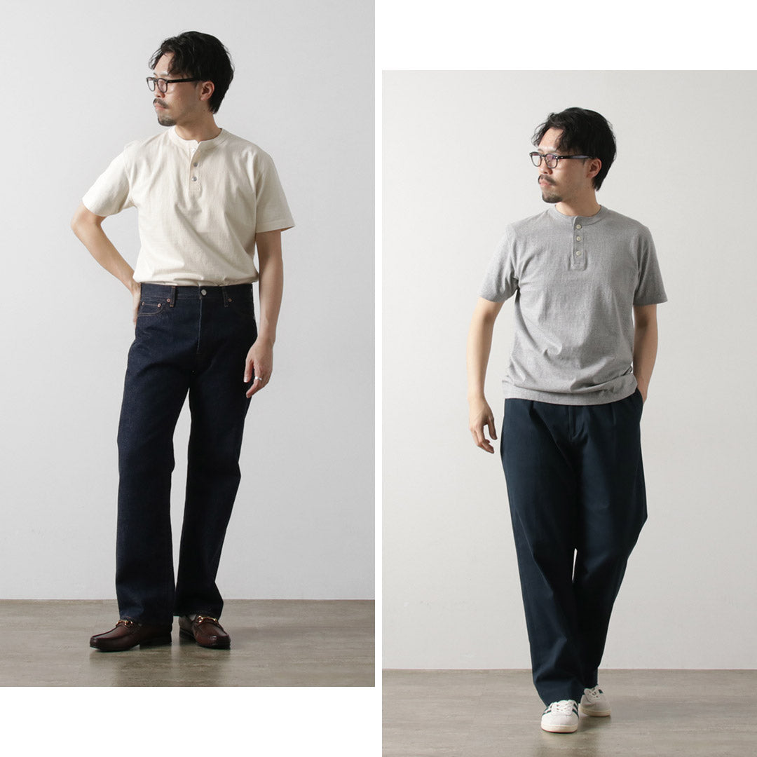 BARNS / Cozun Camiseta de manga corta con cuello Henry SP Buttonworks