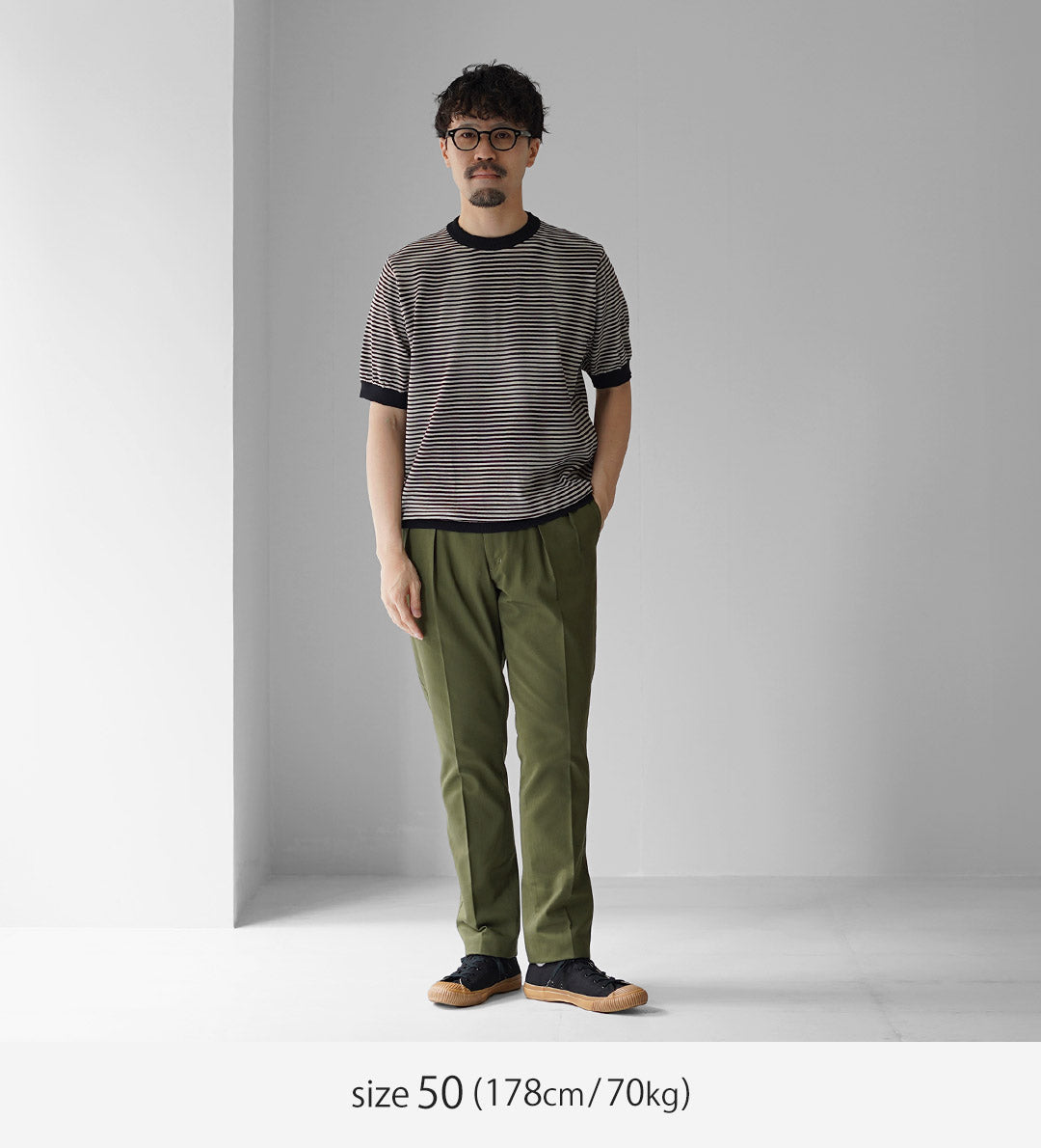 RINASCENTE / 混合條紋針織 T 卹