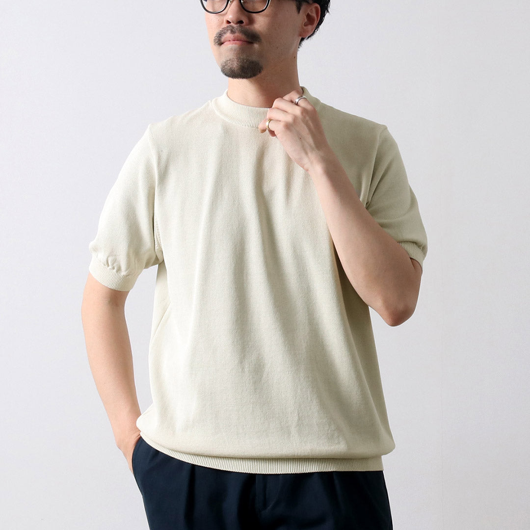 RINASCENTE / Hybrid Washable Mock Neck Knit T-Shirt
