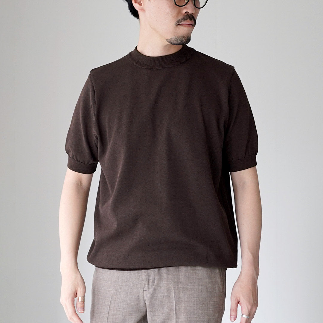 RINASCENTE / Hybrid Washable Mock Neck Knit T-Shirt