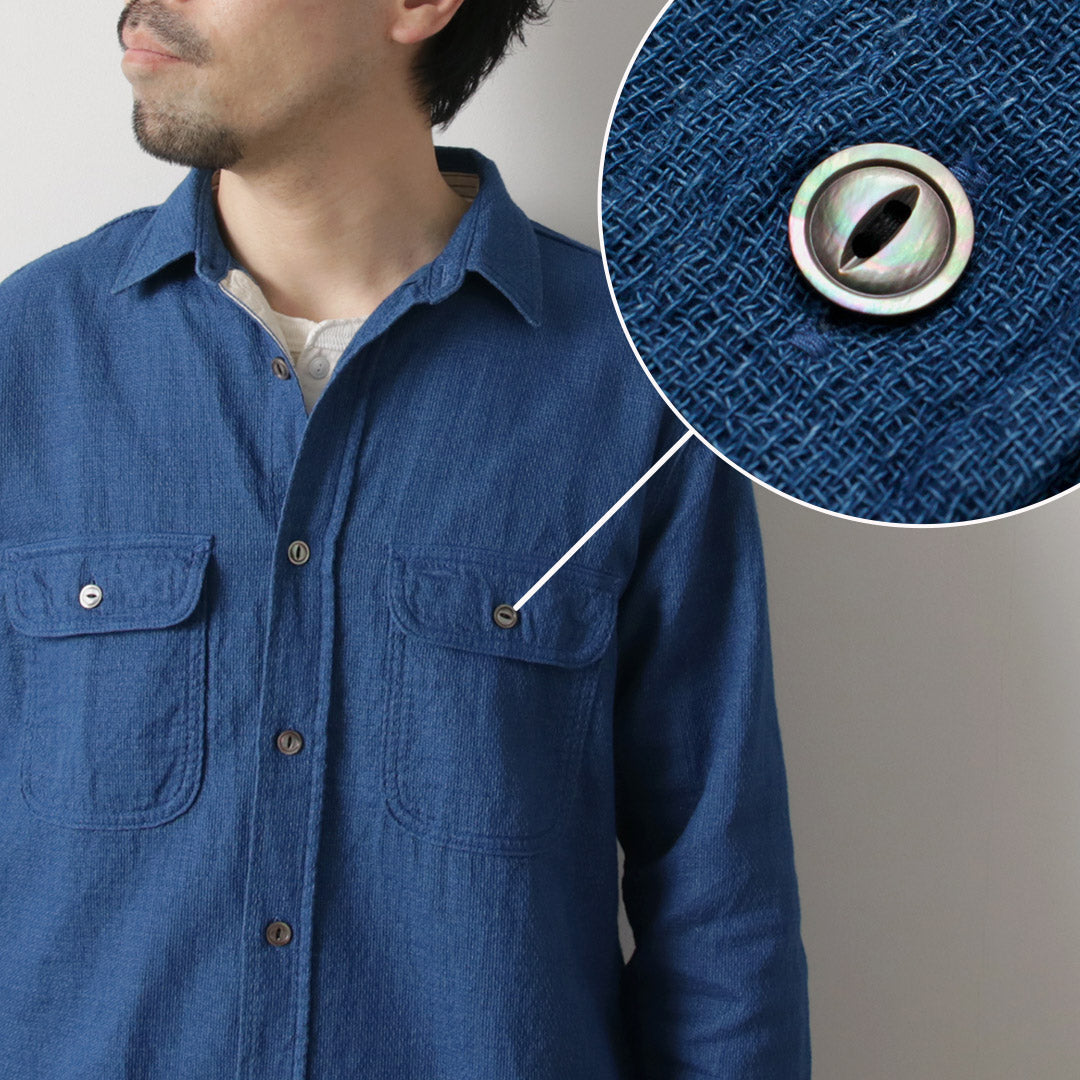 FOB FACTORY / F3507 Camisa de trabajo de gasa índigo