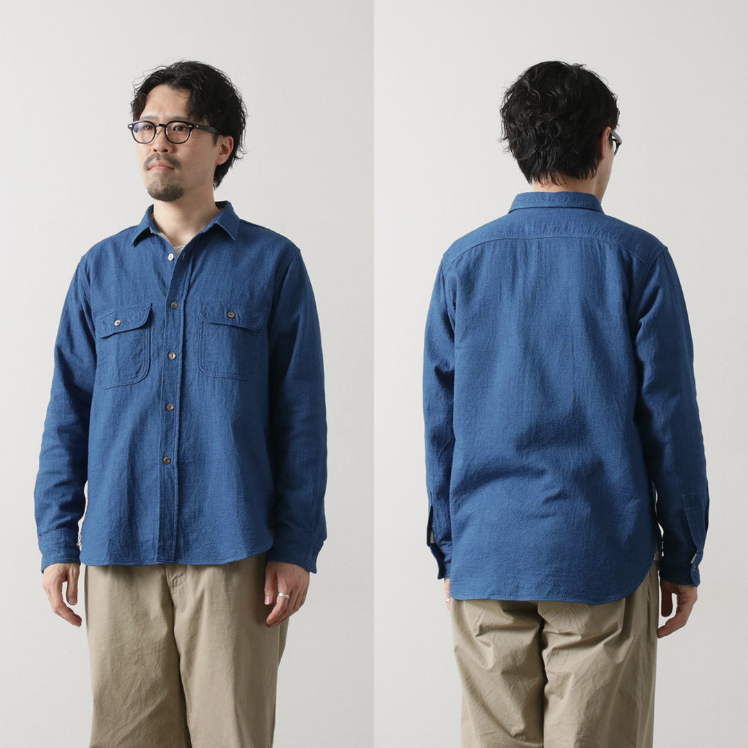 FOB FACTORY / F3507 Camisa de trabajo de gasa índigo