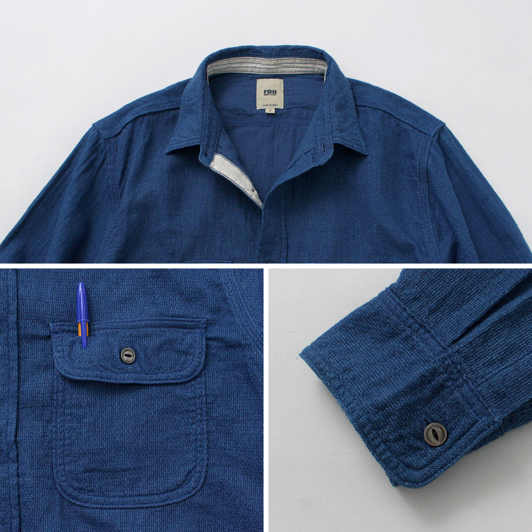 FOB FACTORY / F3507 Camisa de trabajo de gasa índigo