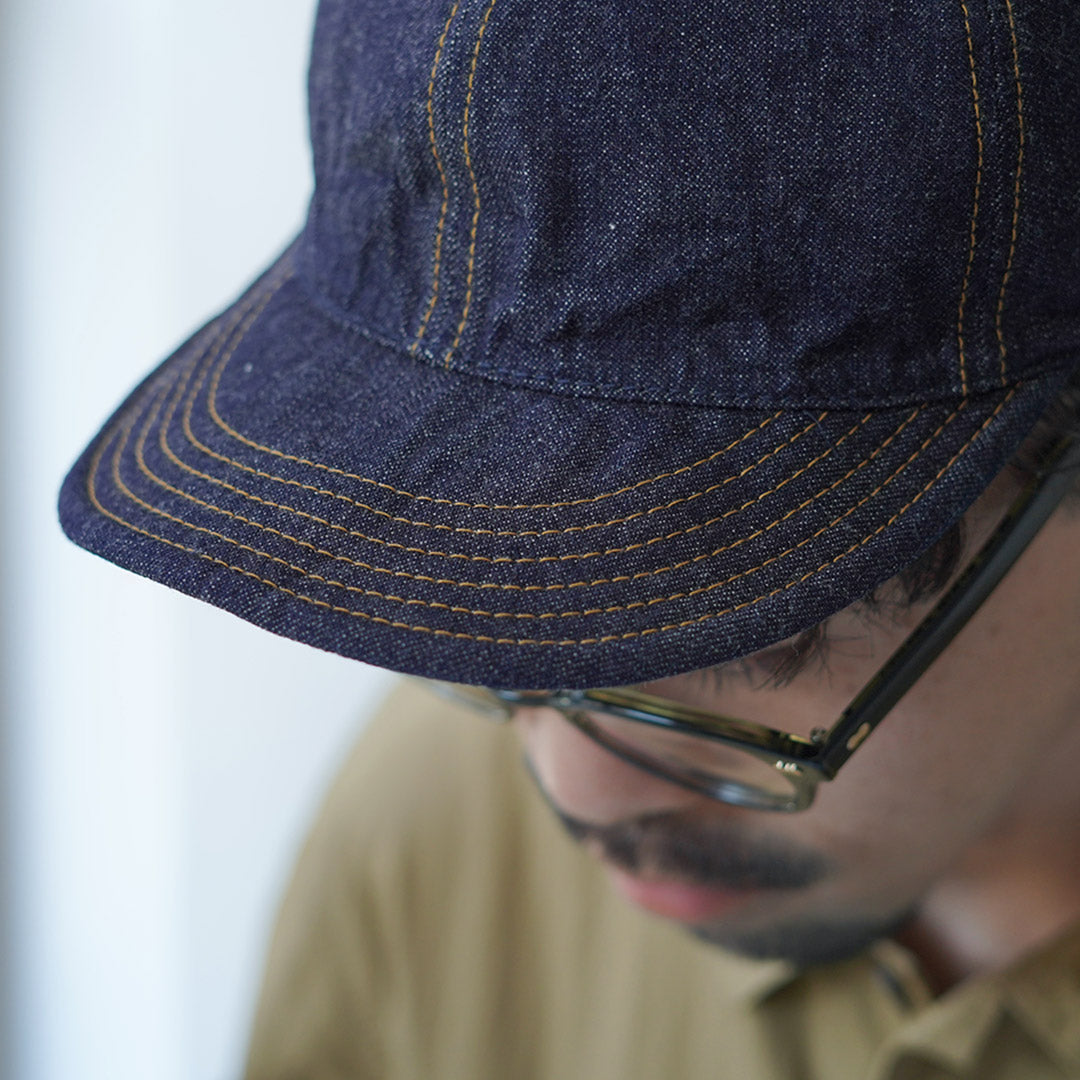 Gorra de ala larga de mezclilla de orillo SUPERIOR / 10 oz