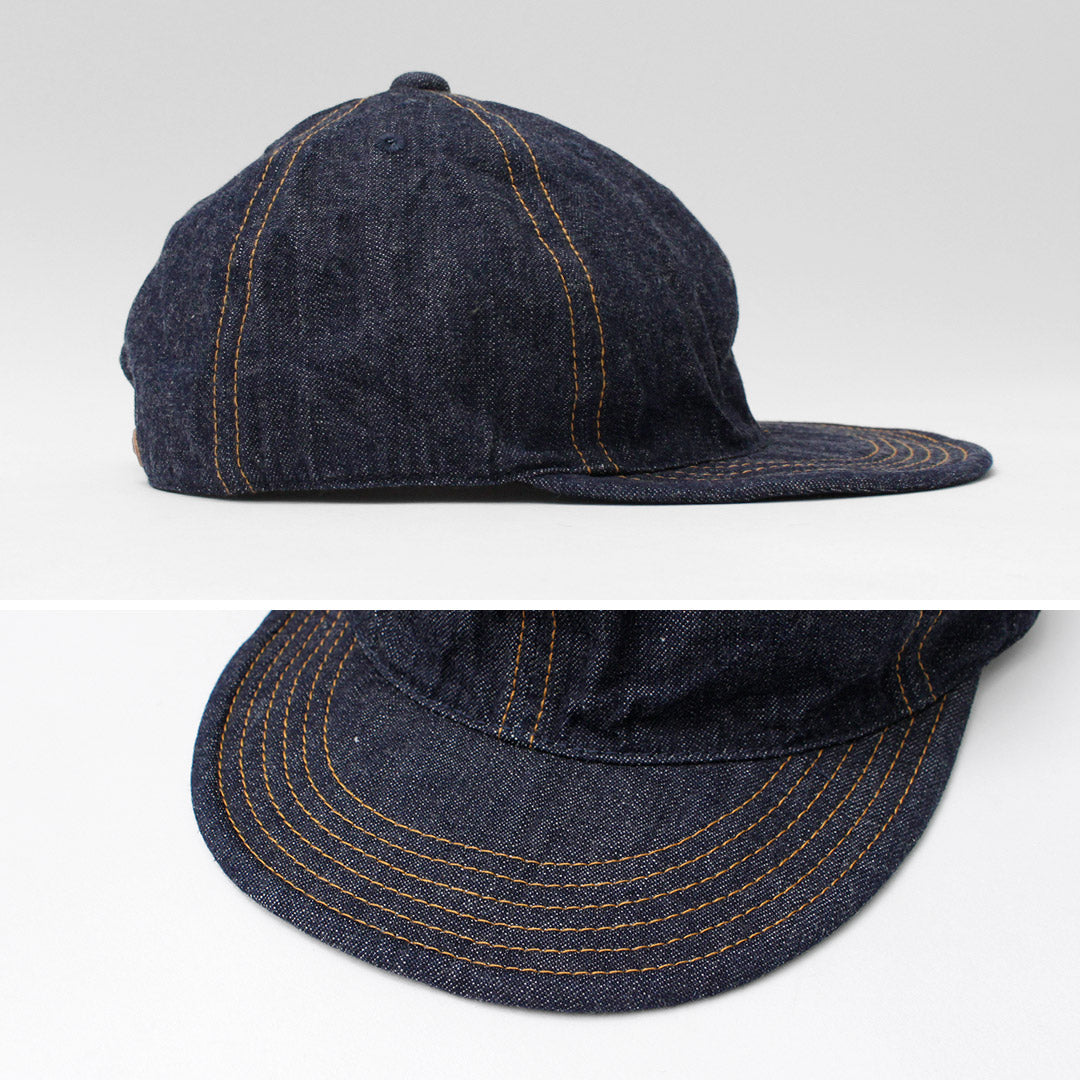 Gorra de ala larga de mezclilla de orillo SUPERIOR / 10 oz