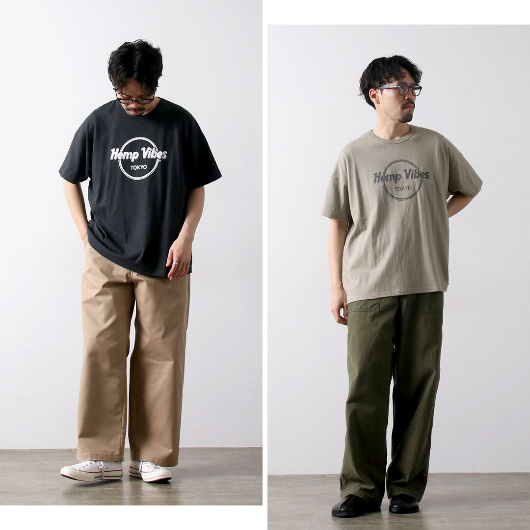 GOHEMP / Hemp Vibes 印花基本款宽幅 T 恤