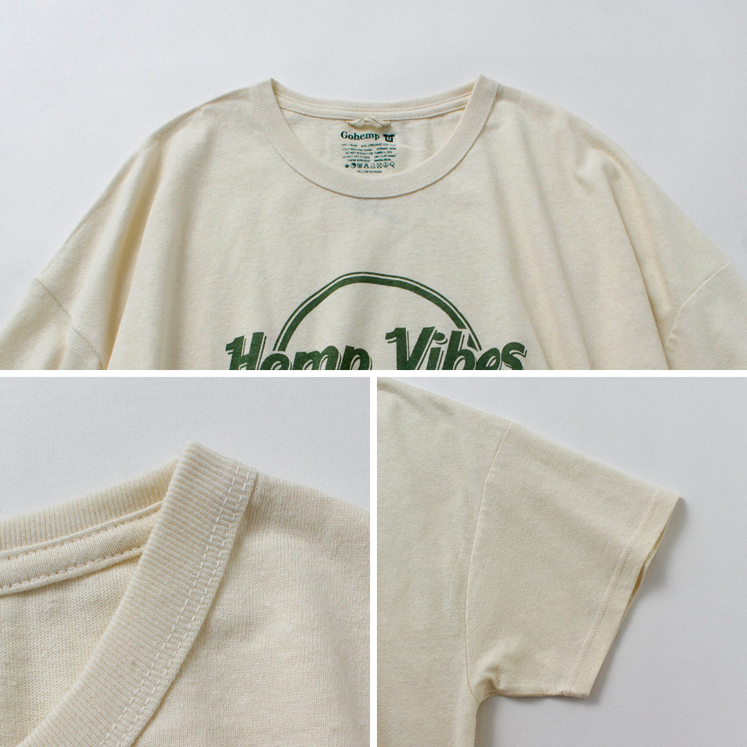 GOHEMP / Hemp Vibes 印花基本款宽幅 T 恤