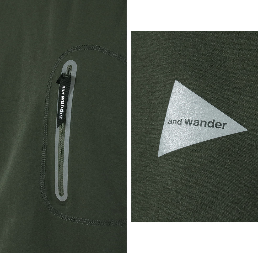 AND WANDER / 混合保暖口袋长袖 T 恤