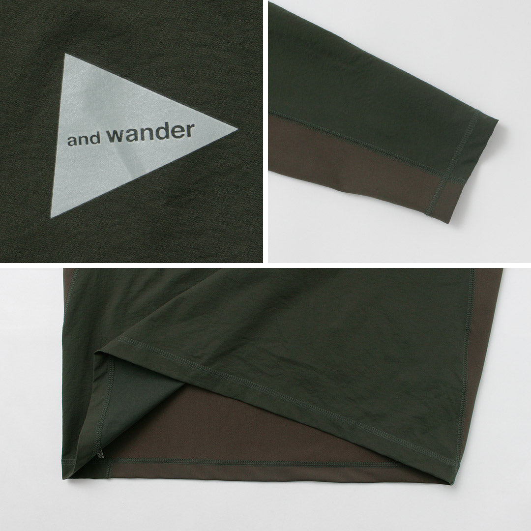 AND WANDER / 混合保暖口袋长袖 T 恤