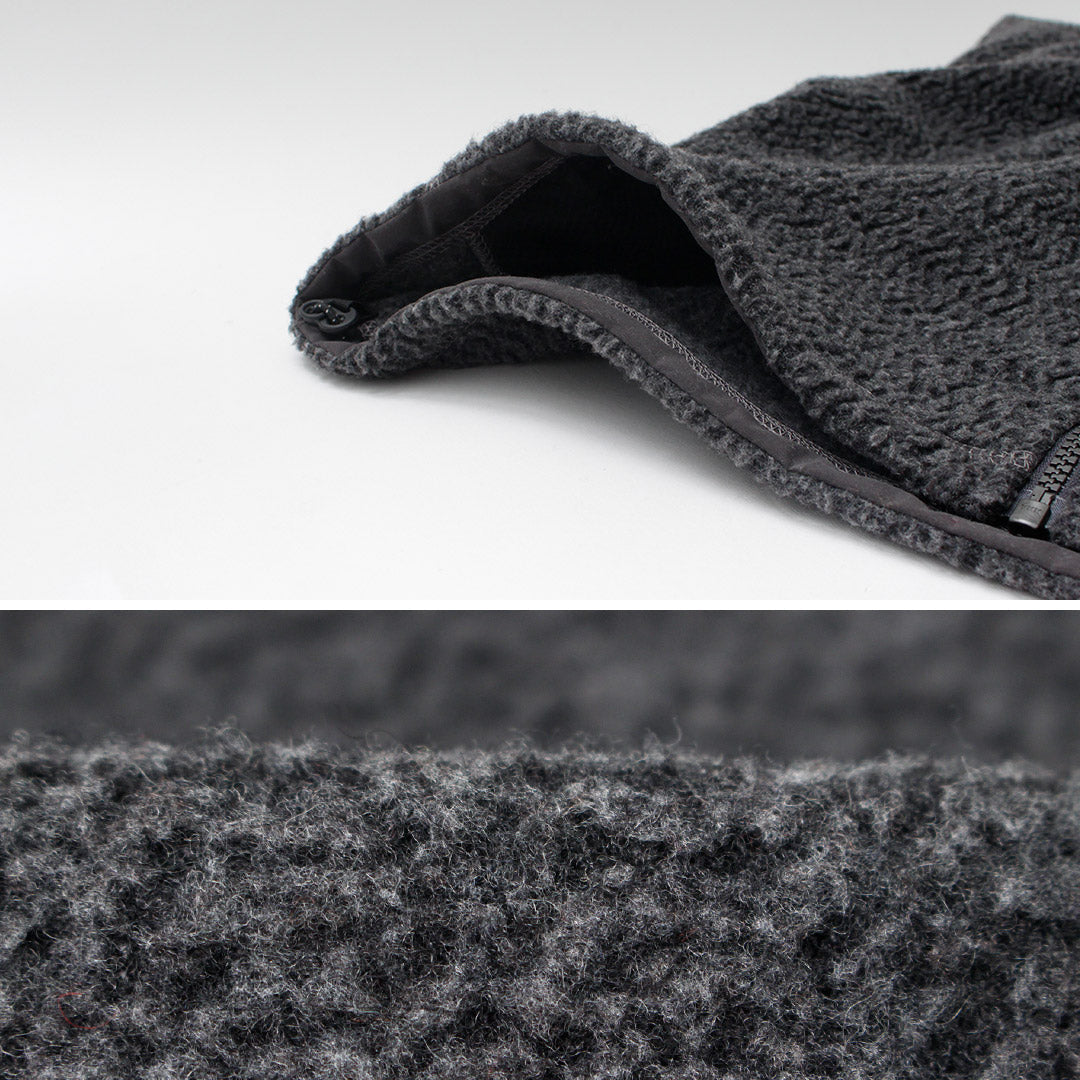 AND WANDER / Veste Re-Wool Jacquard Stand Zip