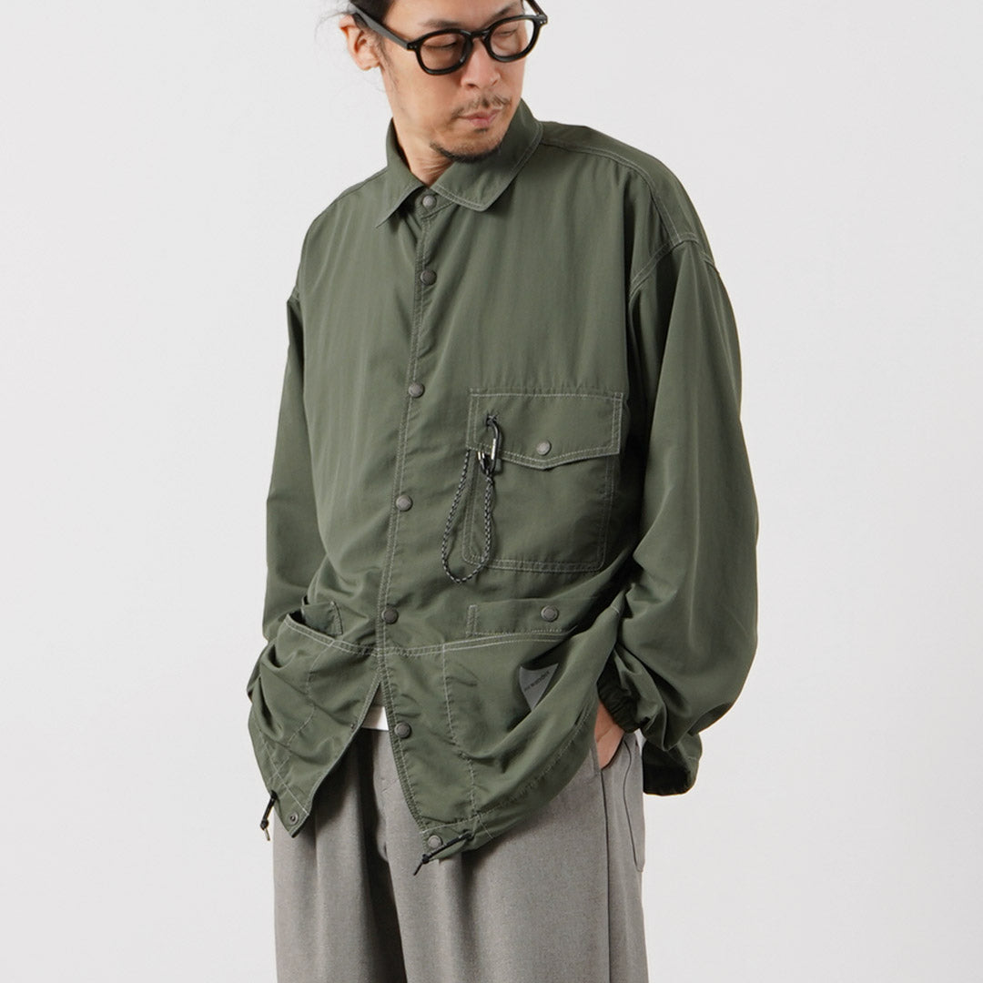 AND WANDER / Crinkle Nylon Shirt Jacket