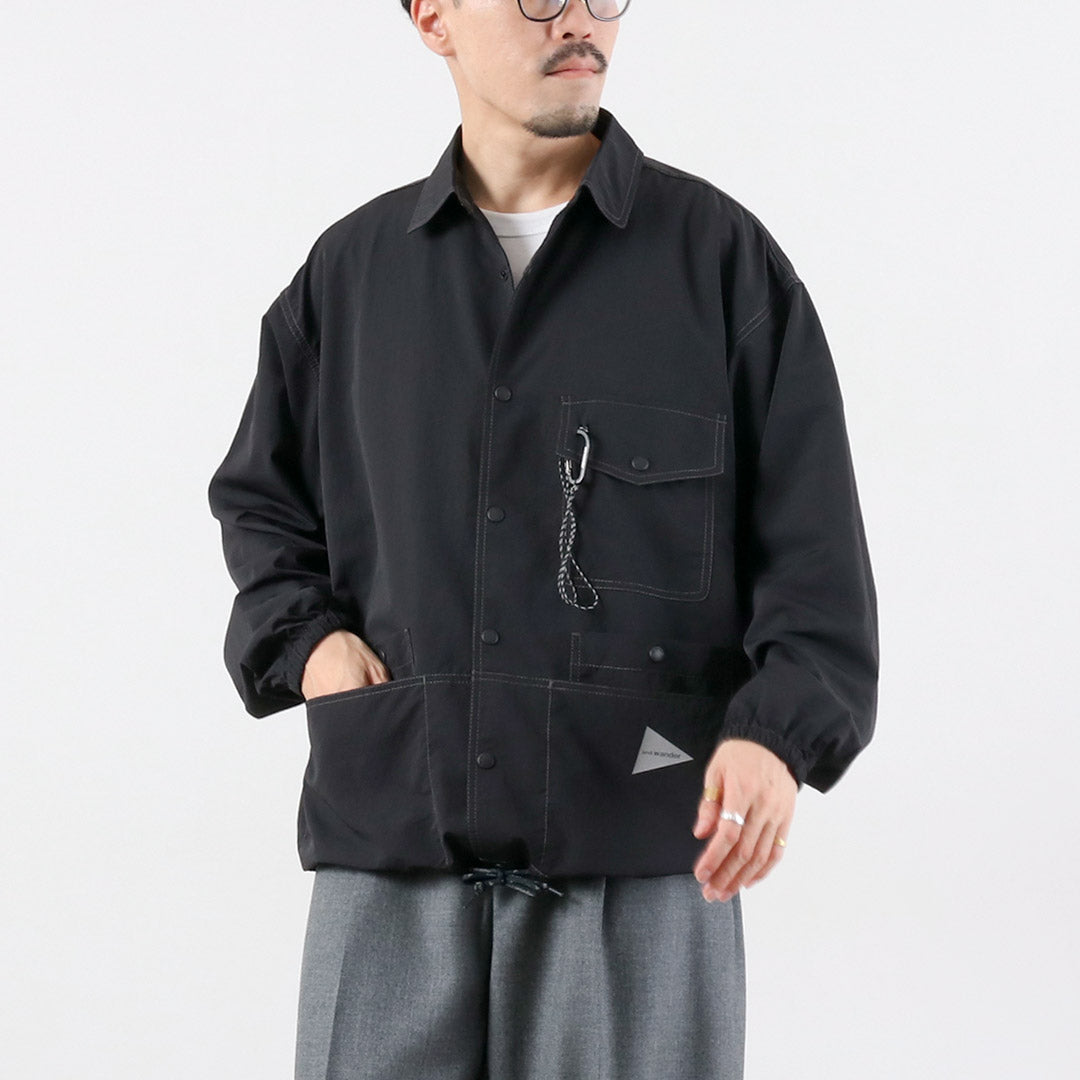 AND WANDER / Crinkle Nylon Shirt Jacket