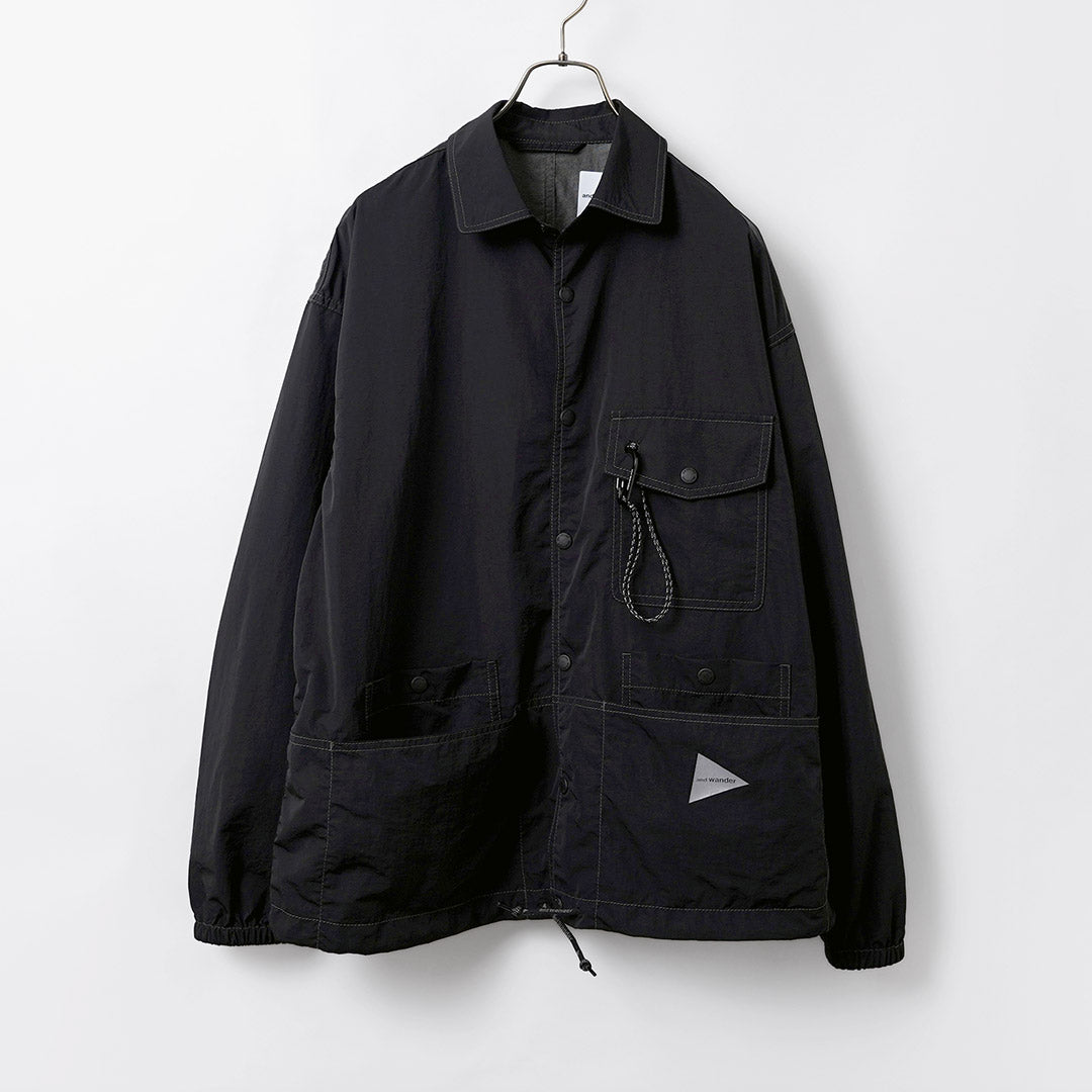AND WANDER / Crinkle Nylon Shirt Jacket