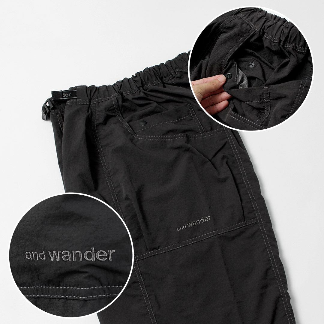 AND WANDER / Crinkle Nylon Pants