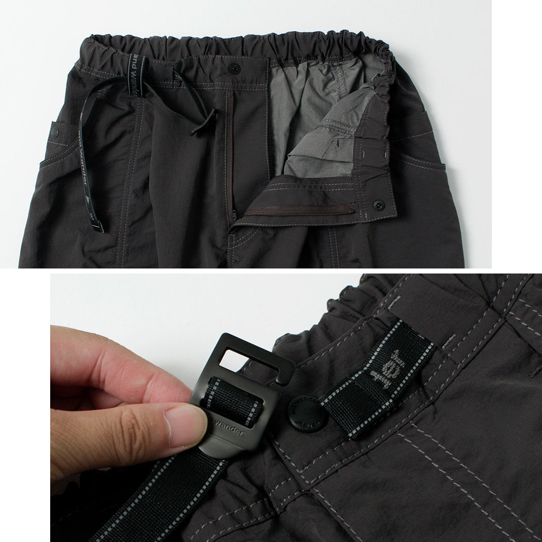 AND WANDER / Pantalon en nylon froissé