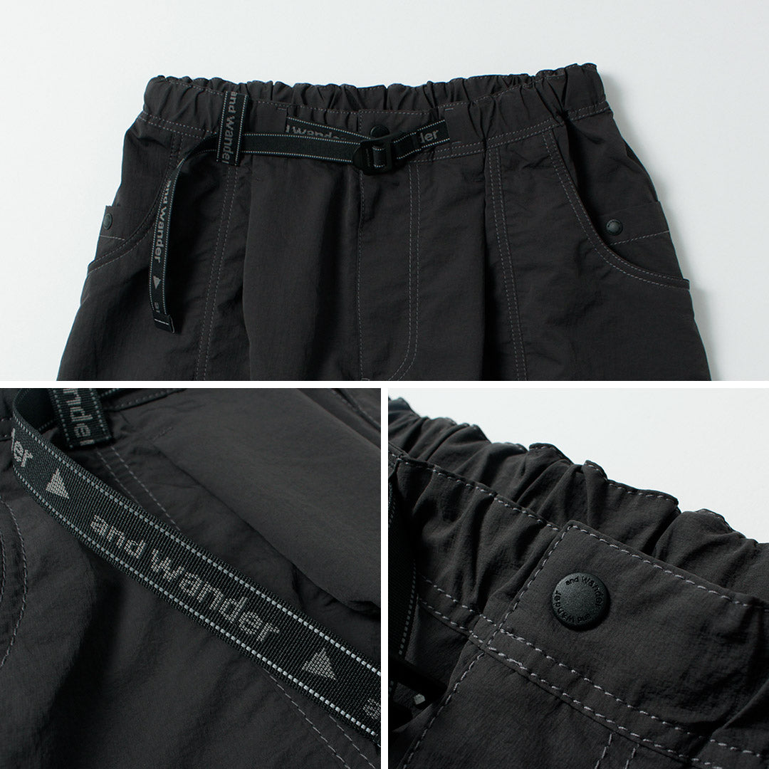 AND WANDER / Pantalon en nylon froissé