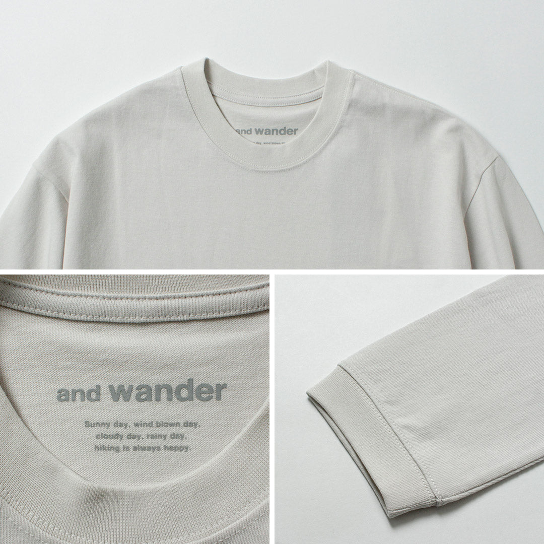 AND WANDER / 厚重棉質口袋長袖T卹