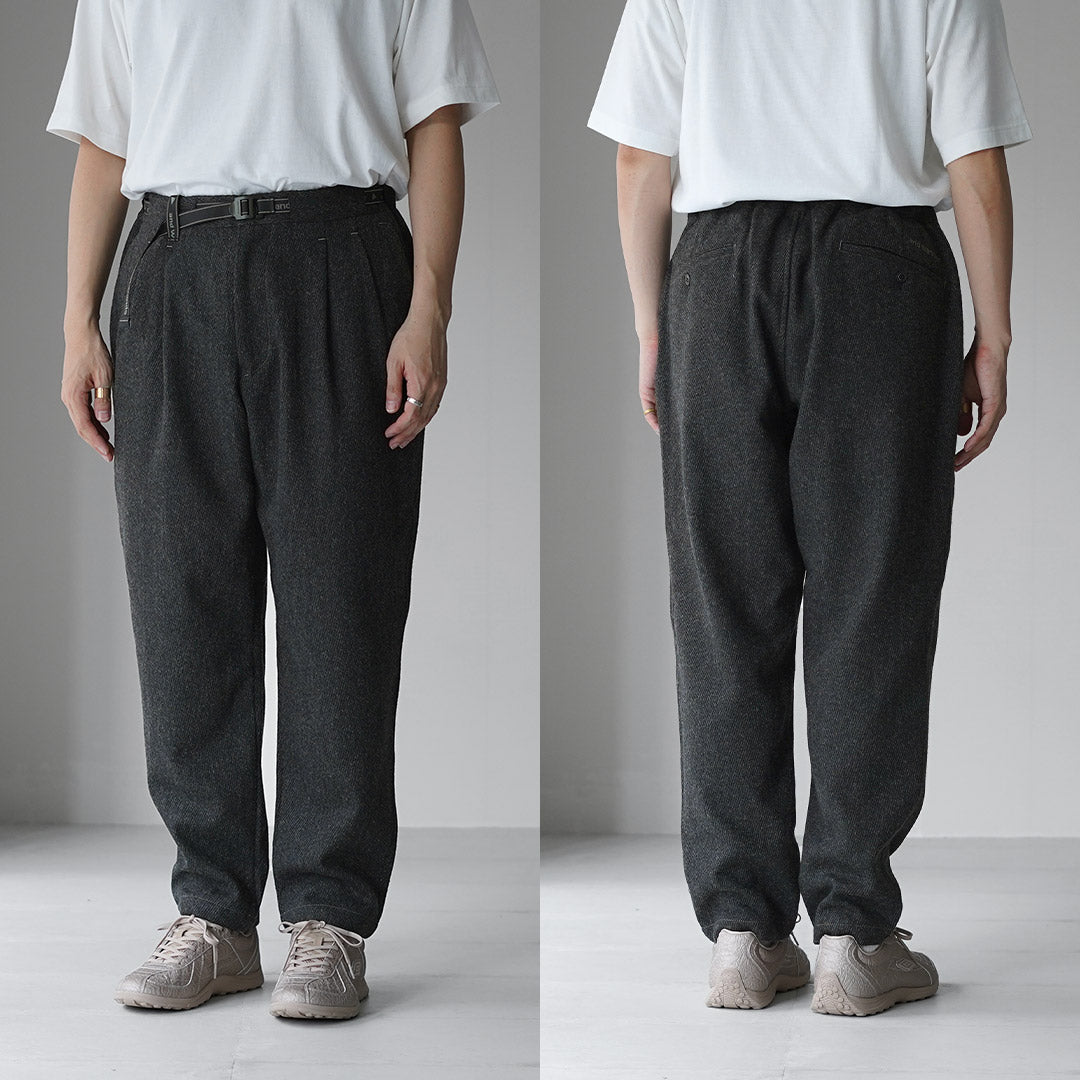 AND WANDER / REWOOL 花呢锥形裤