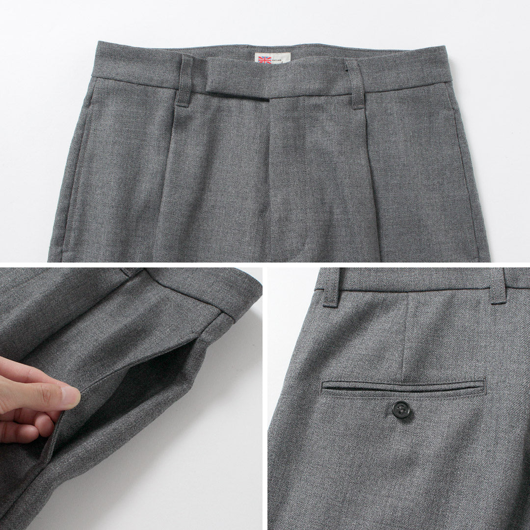 ROPA CLIMA TRADICIONAL / Union Slacks Pantalones semianchos de sarga de lana seca 102L por dentro