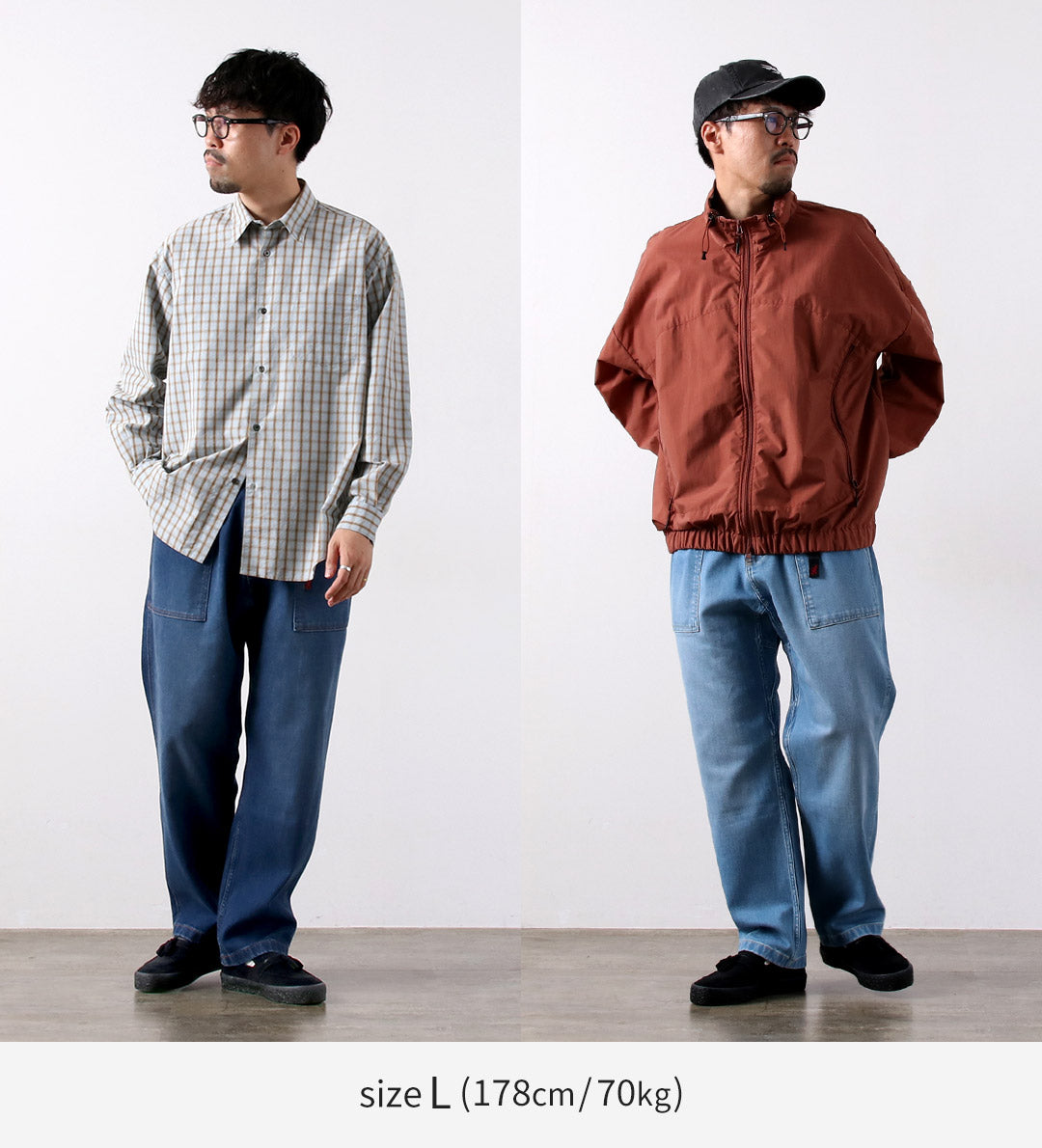 GRAMICCI / 弹力牛仔宽松锥形山脊裤