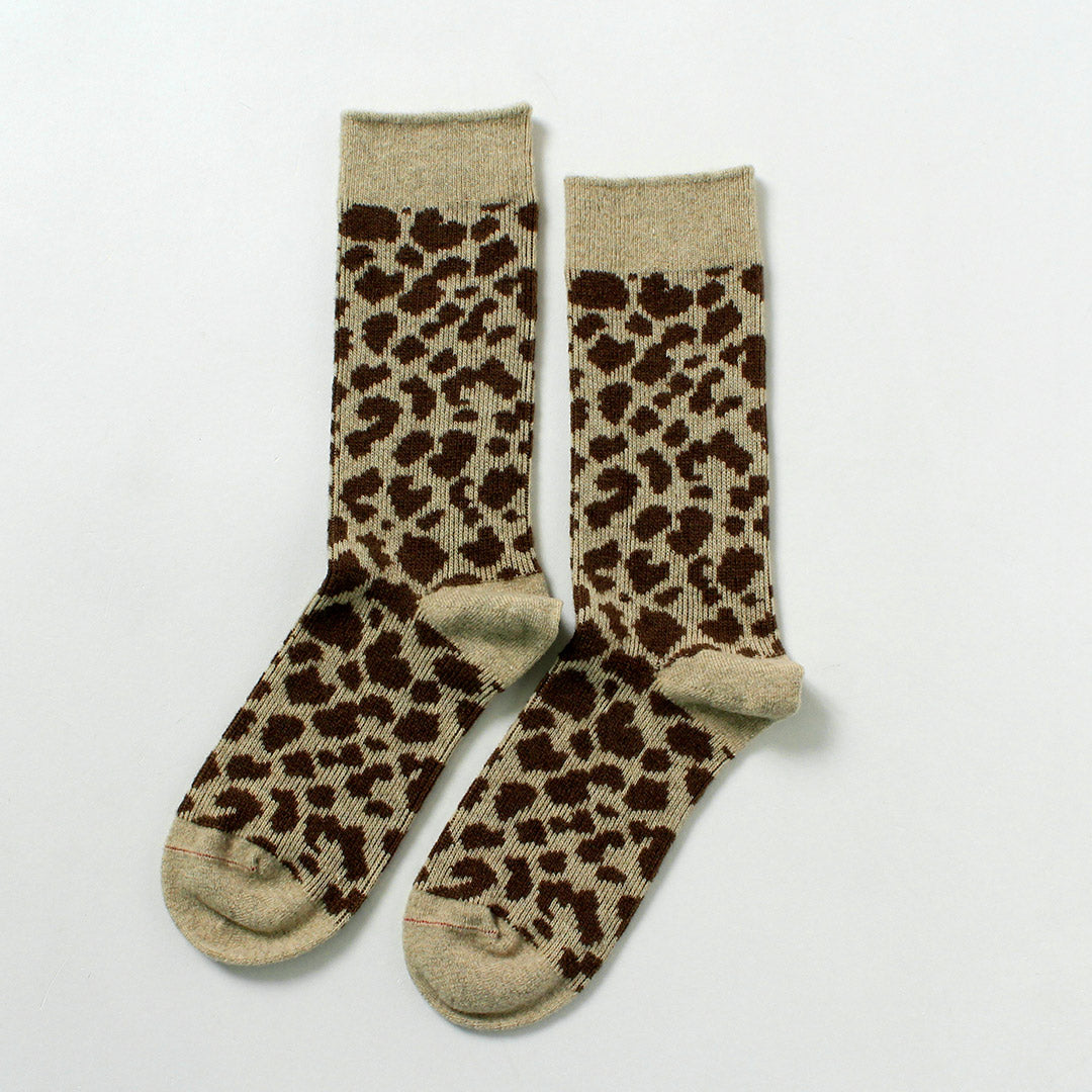 ROTOTO / Leopard Pattern Merino Socks