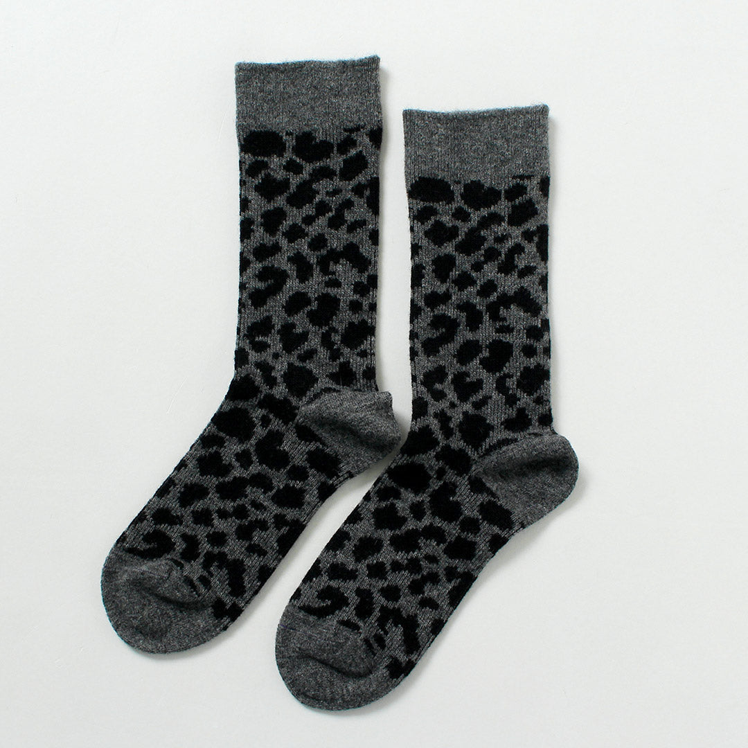 ROTOTO / Leopard Pattern Merino Socks