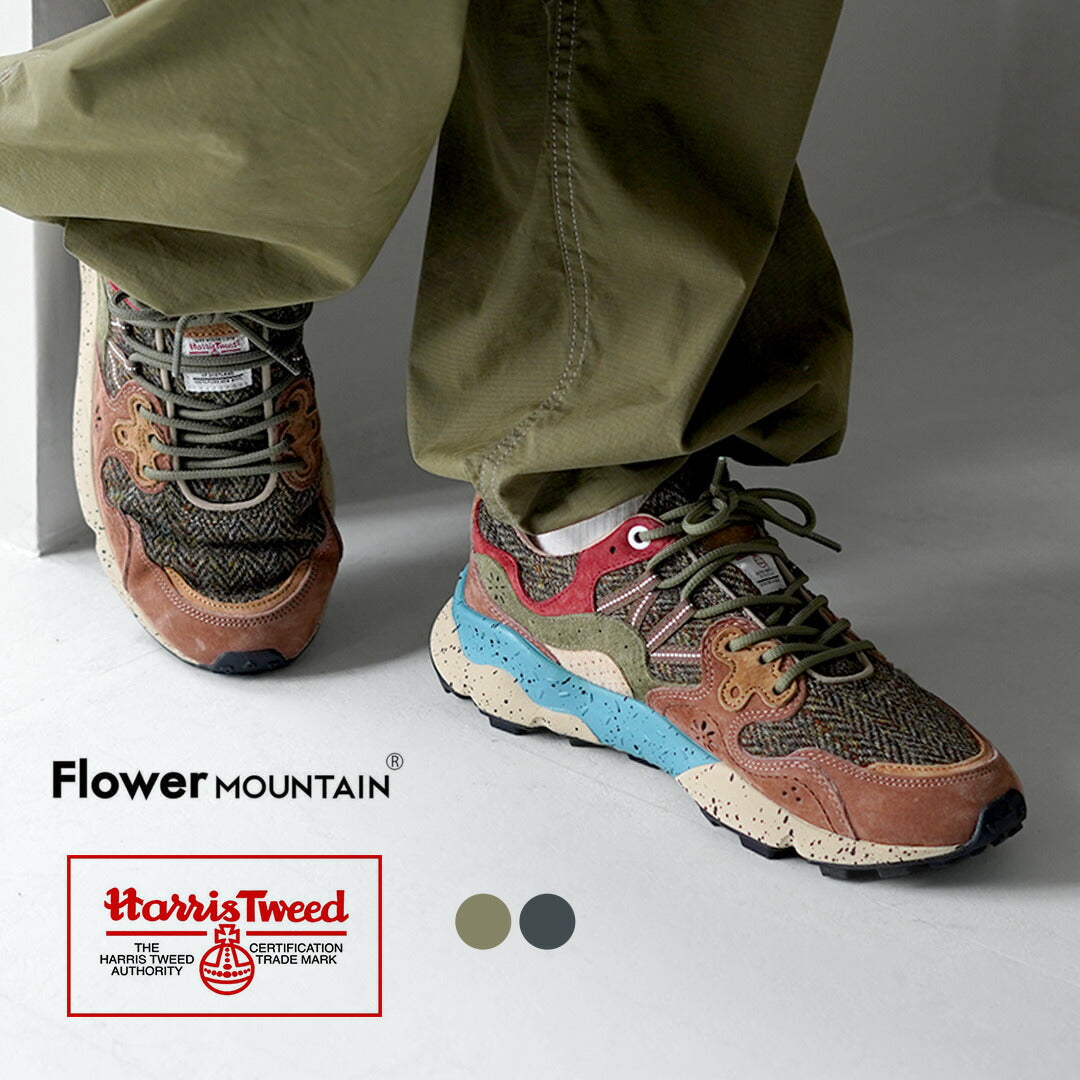 FLOWER MOUNTAIN / Yamano 3 Harris Tweed and Pig Suede Sneakers
