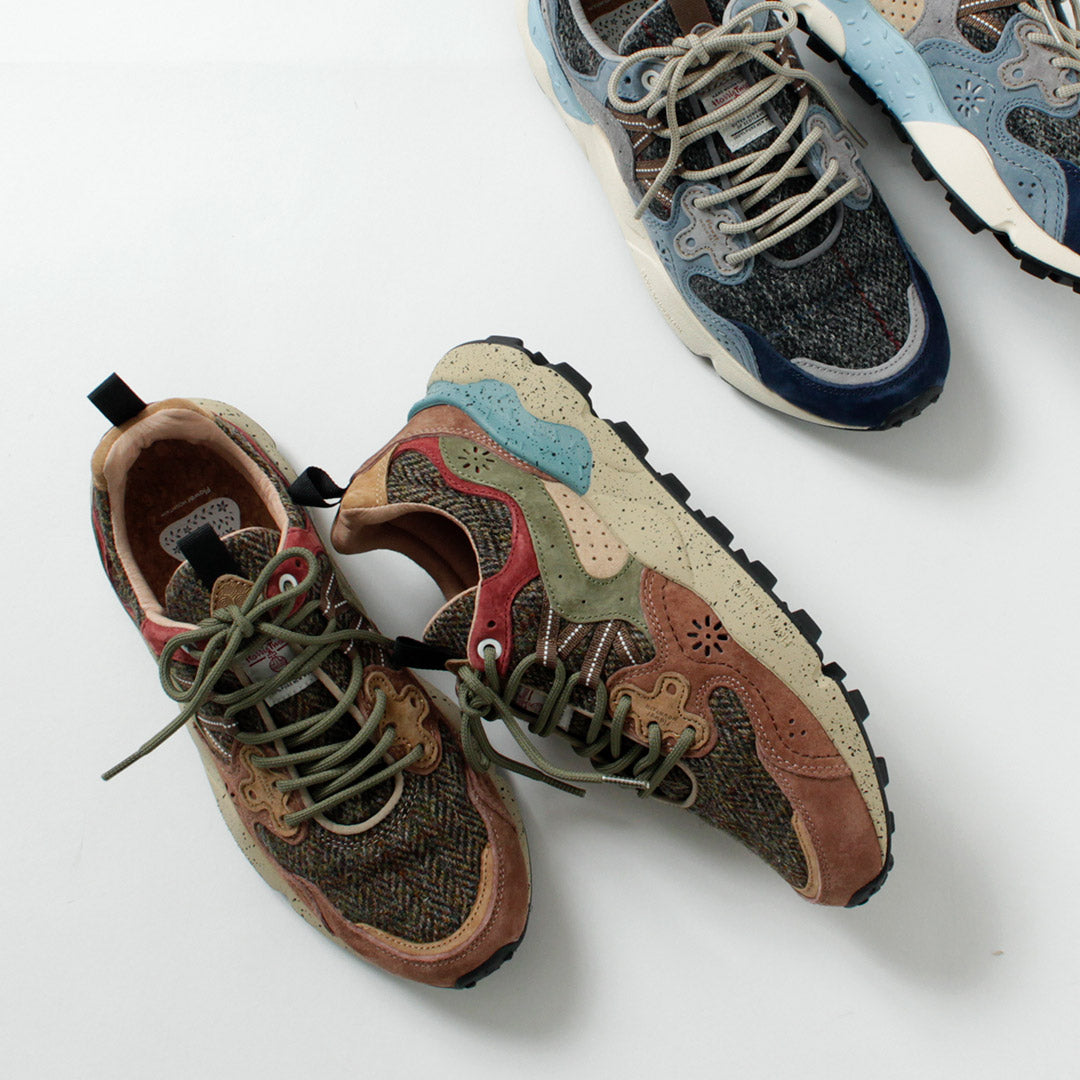 FLOWER MOUNTAIN / Yamano 3 Harris Tweed and Pig Suede Sneakers