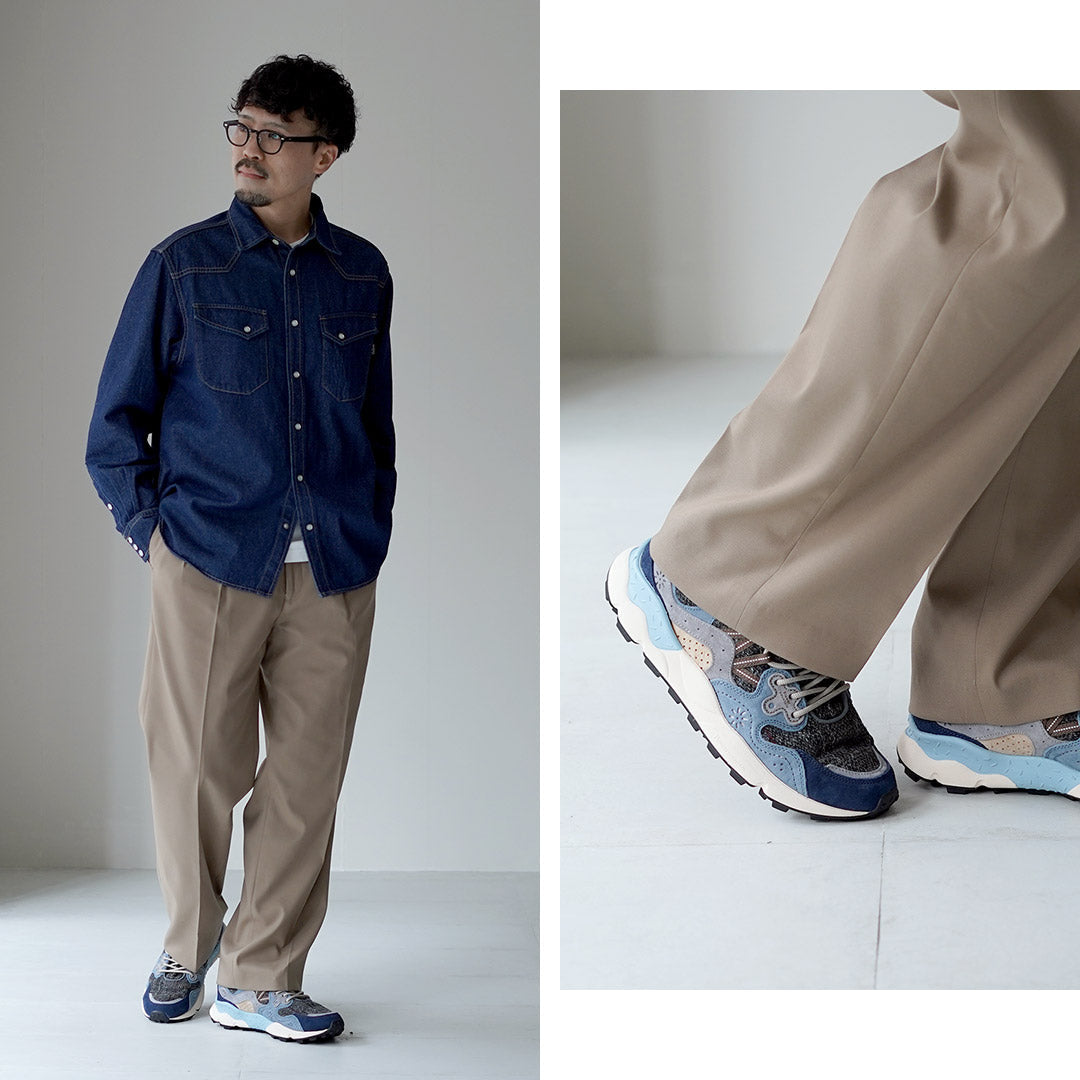 FLOWER MOUNTAIN / Yamano 3 Harris Tweed and Pig Suede Sneakers