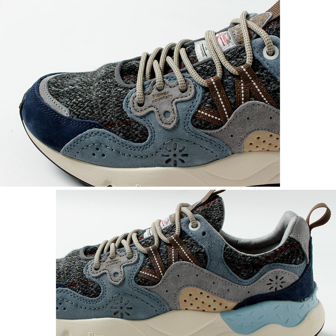 FLOWER MOUNTAIN / Yamano 3 Harris Tweed and Pig Suede Sneakers