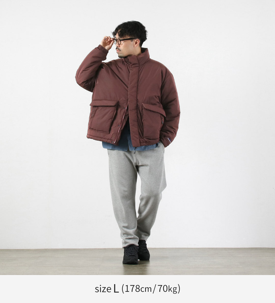 THOUSAND MILE / Veste en nylon ombre rembourrée à col montant