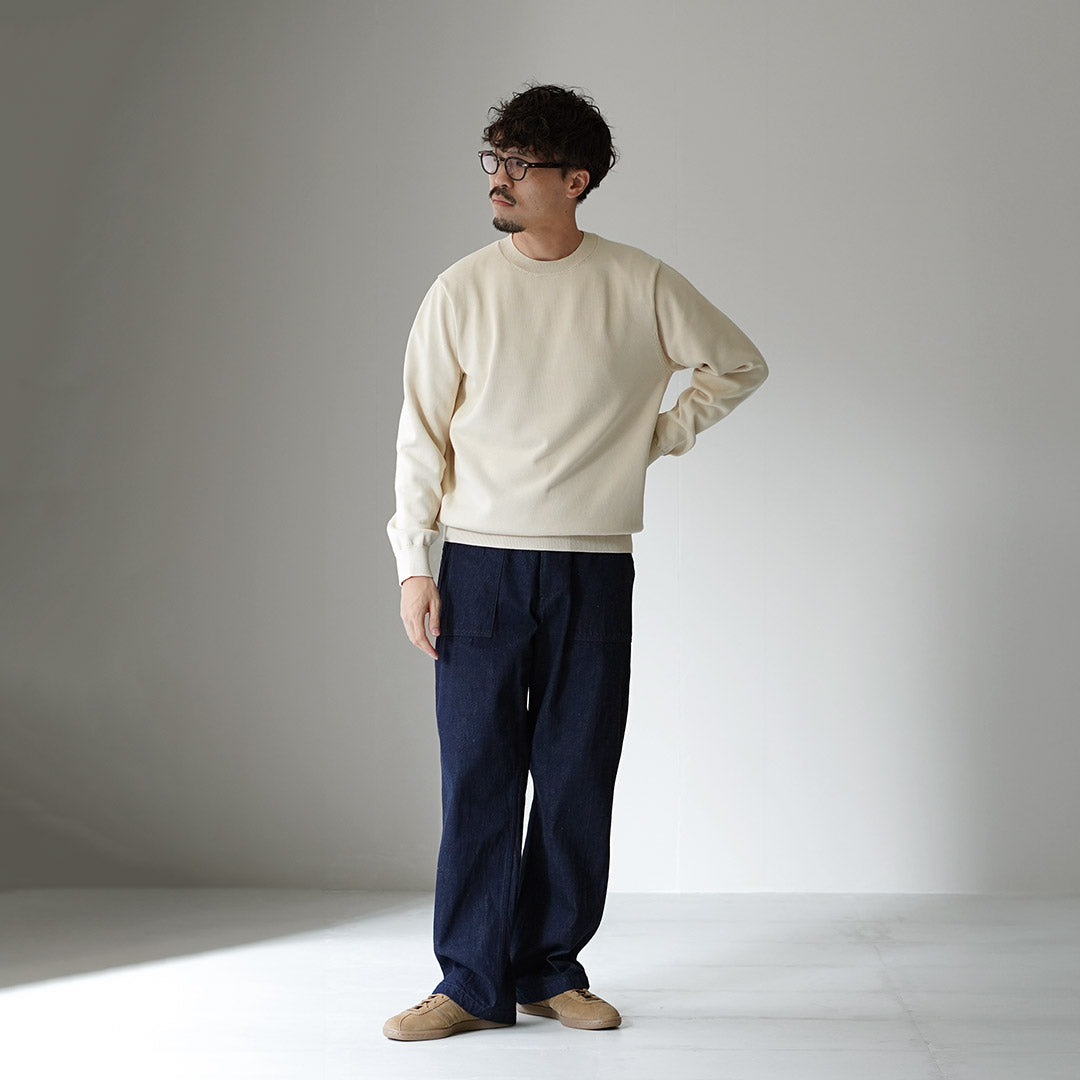 YONETOMI NEW BASIC / 硬質海島棉針織套頭衫