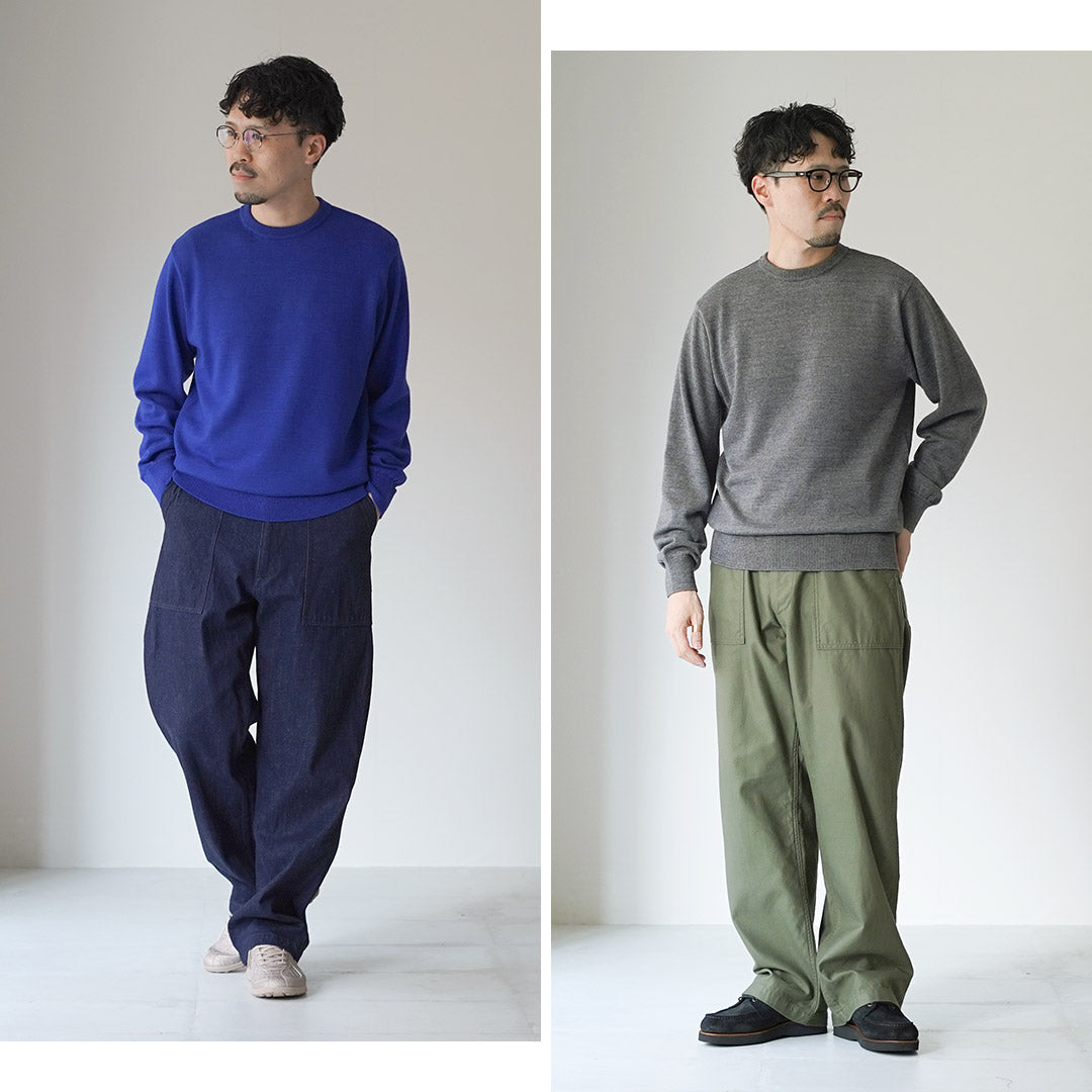 YONETOMI NEW BASIC / 美國羊毛&棉針織套頭衫