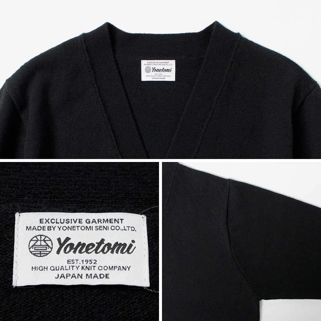YONETOMI NEW BASIC / Cardigan en tricot teint en pièce en cachemire rigide