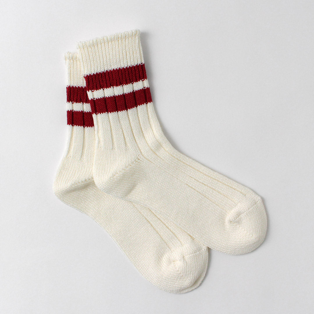 DECKA QUALITY SOCKS - SHOWATABÉ / Japanese Paper x Organic Cotton Ribbed Line Socks