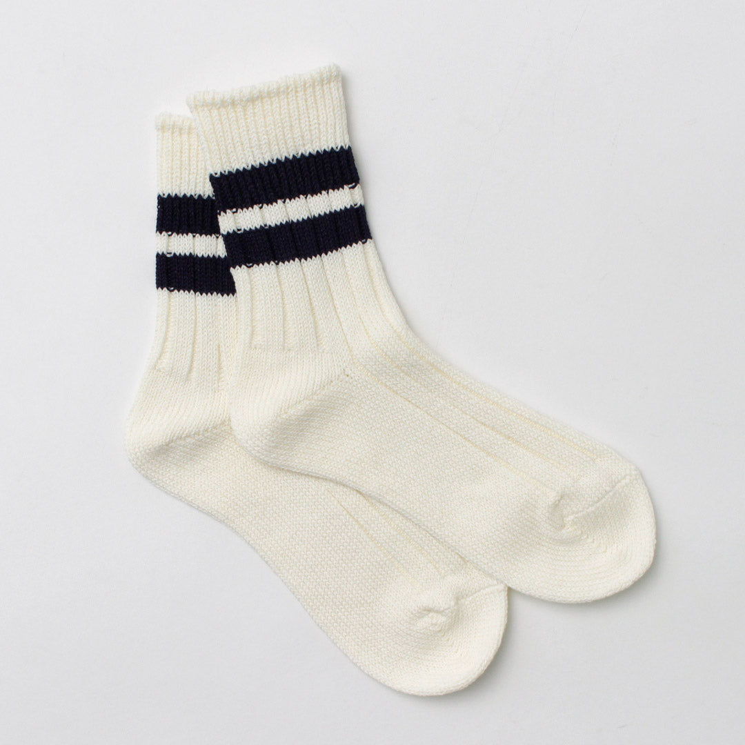 DECKA QUALITY SOCKS - SHOWATABÉ / Japanese Paper x Organic Cotton Ribbed Line Socks
