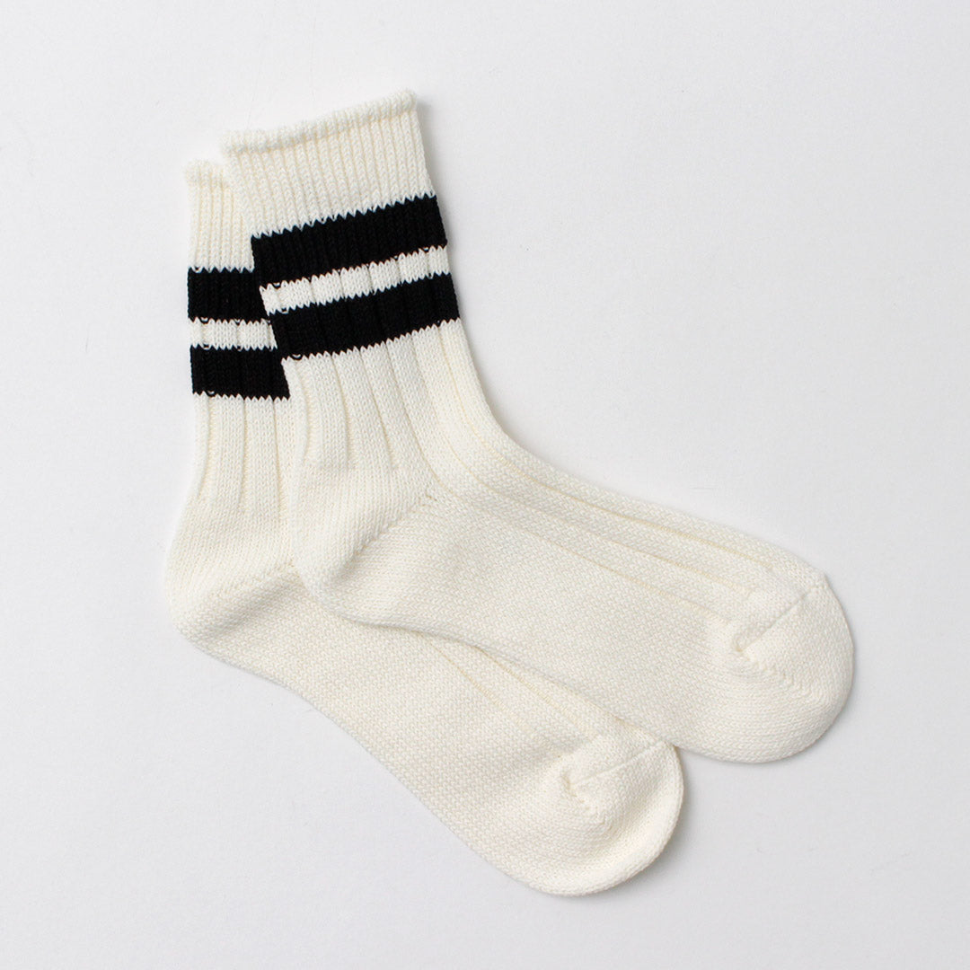 DECKA QUALITY SOCKS - SHOWATABÉ / Japanese Paper x Organic Cotton Ribbed Line Socks