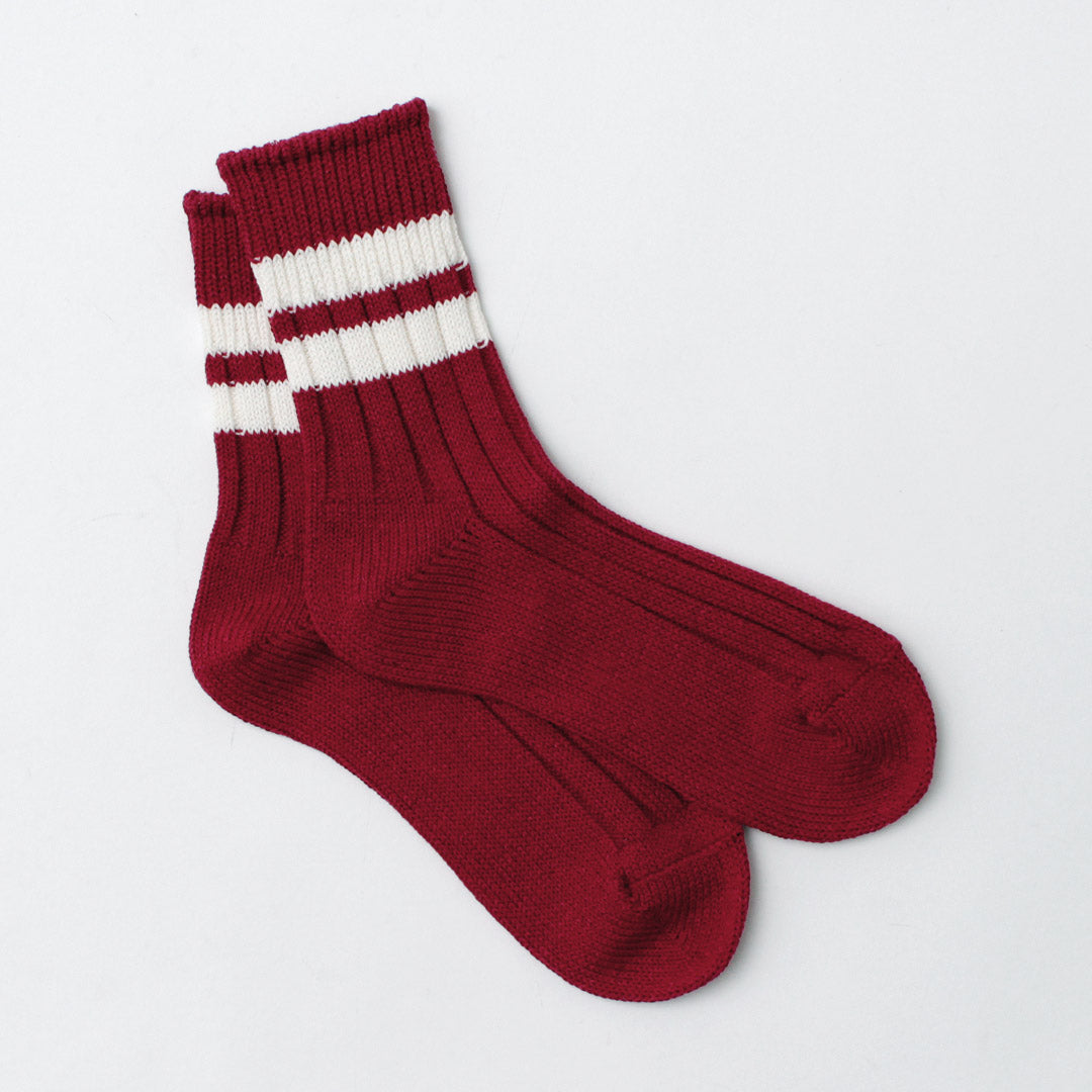 DECKA QUALITY SOCKS - SHOWATABÉ / Japanese Paper x Organic Cotton Ribbed Line Socks