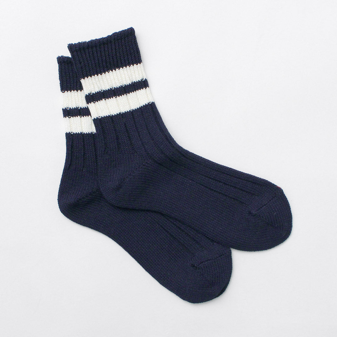 DECKA QUALITY SOCKS - SHOWATABÉ / Japanese Paper x Organic Cotton Ribbed Line Socks