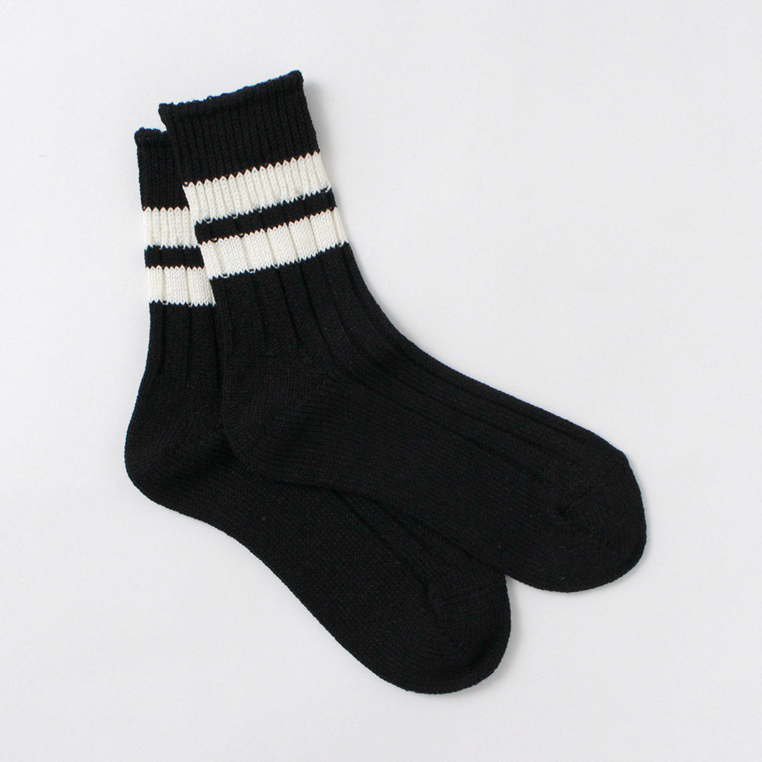 DECKA QUALITY SOCKS - SHOWATABÉ / Japanese Paper x Organic Cotton Ribbed Line Socks